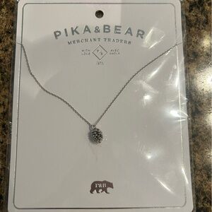 Silver acorn charm necklace